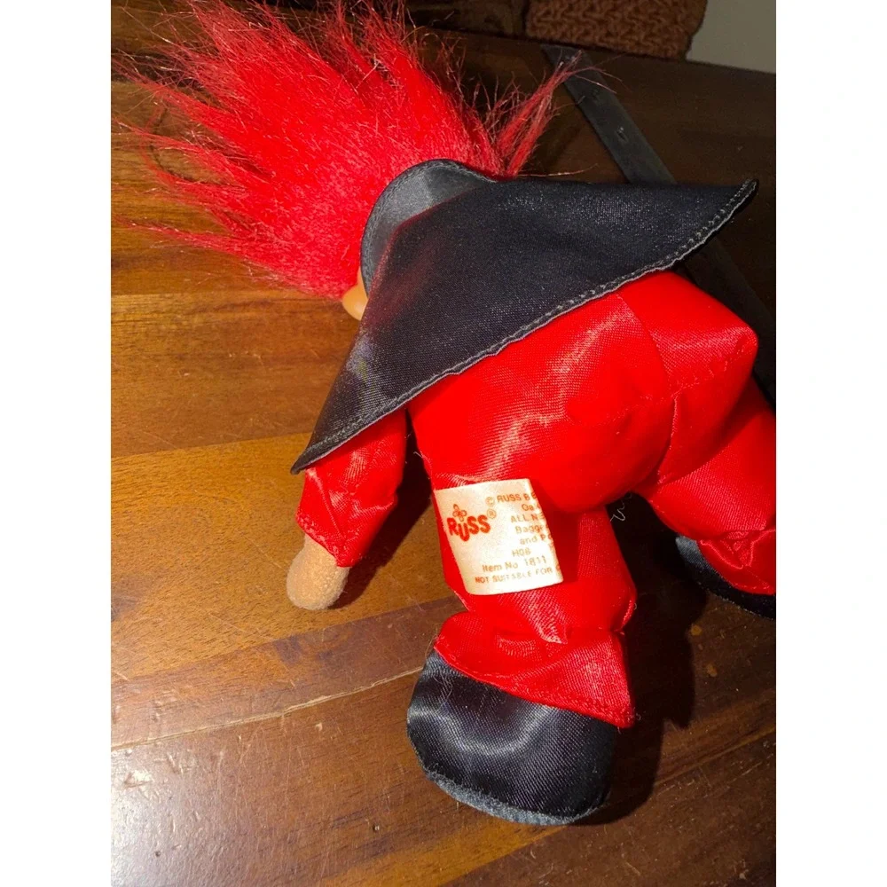 Vintage Russ Berrie Troll Doll Hot Stuff Devil Red Hair Costume Plush 1811